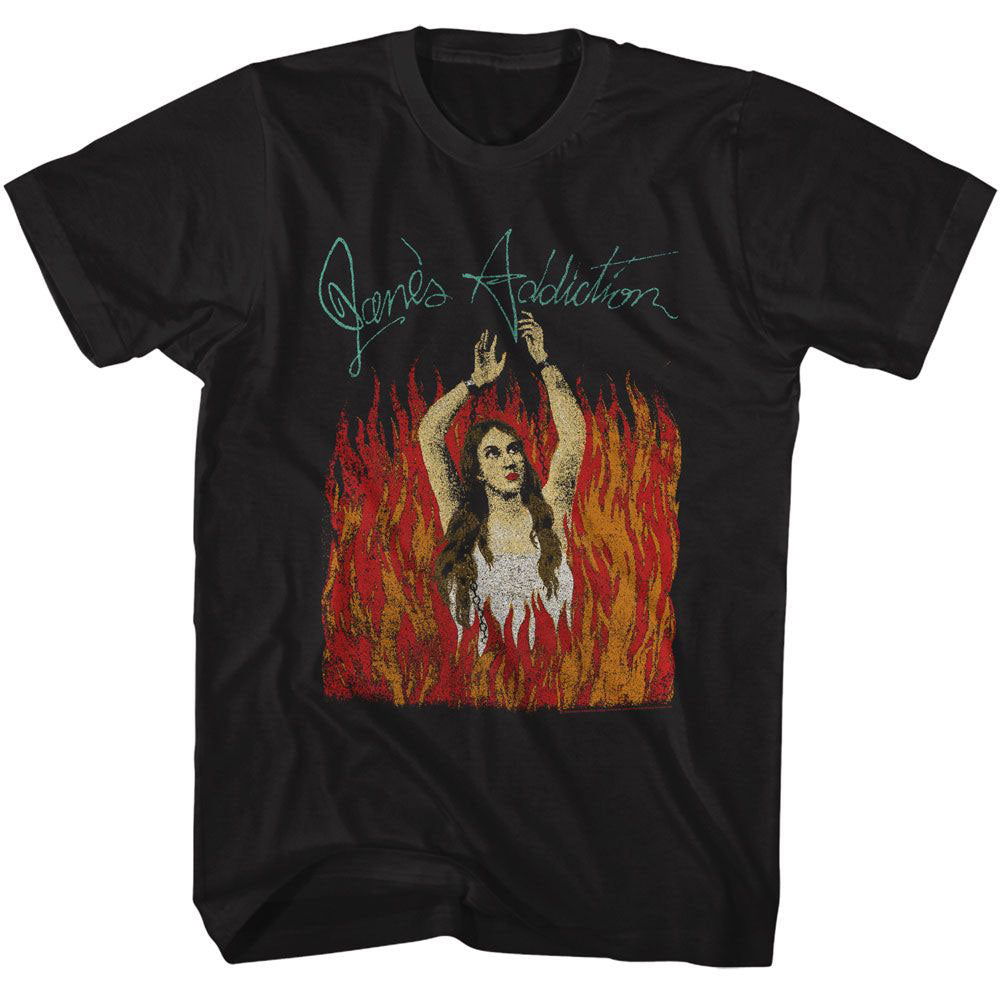 Janes Addiction Burning Girl W Logo T-shirt Front