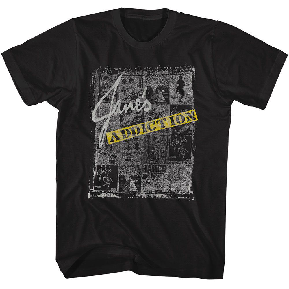 Janes Addiction Newspaper Collage T-shirt Front