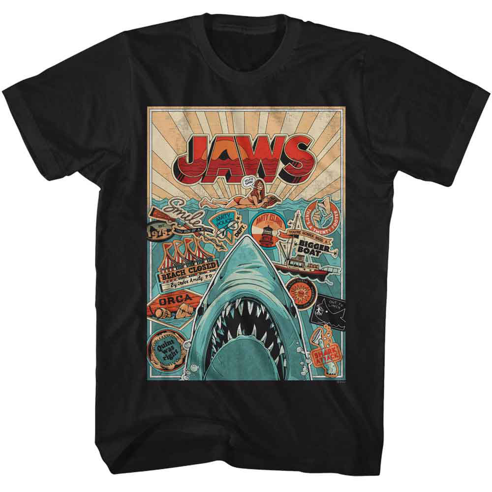 Jaws Icons Poster T-shirt Front
