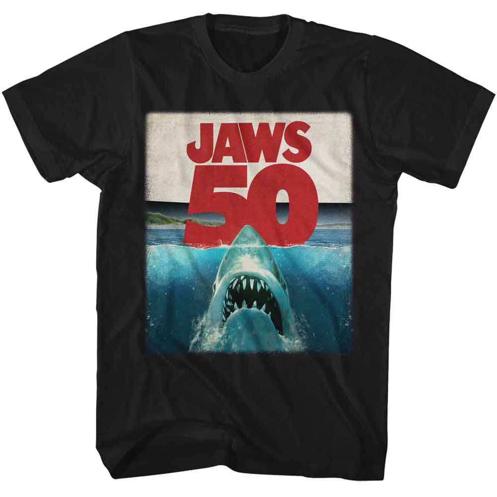 Jaws 50th Shark Under Water T-shirt Front