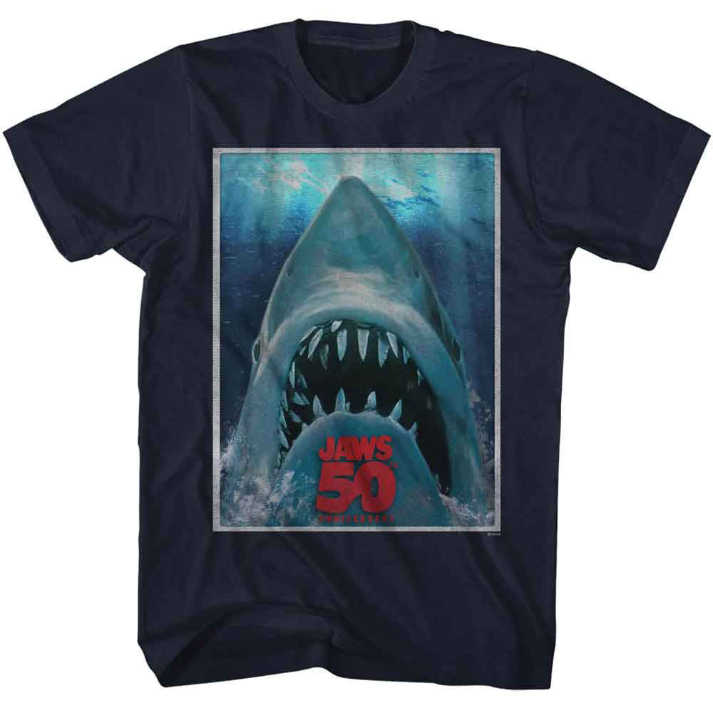 Jaws 50th Poster T-shirt Front