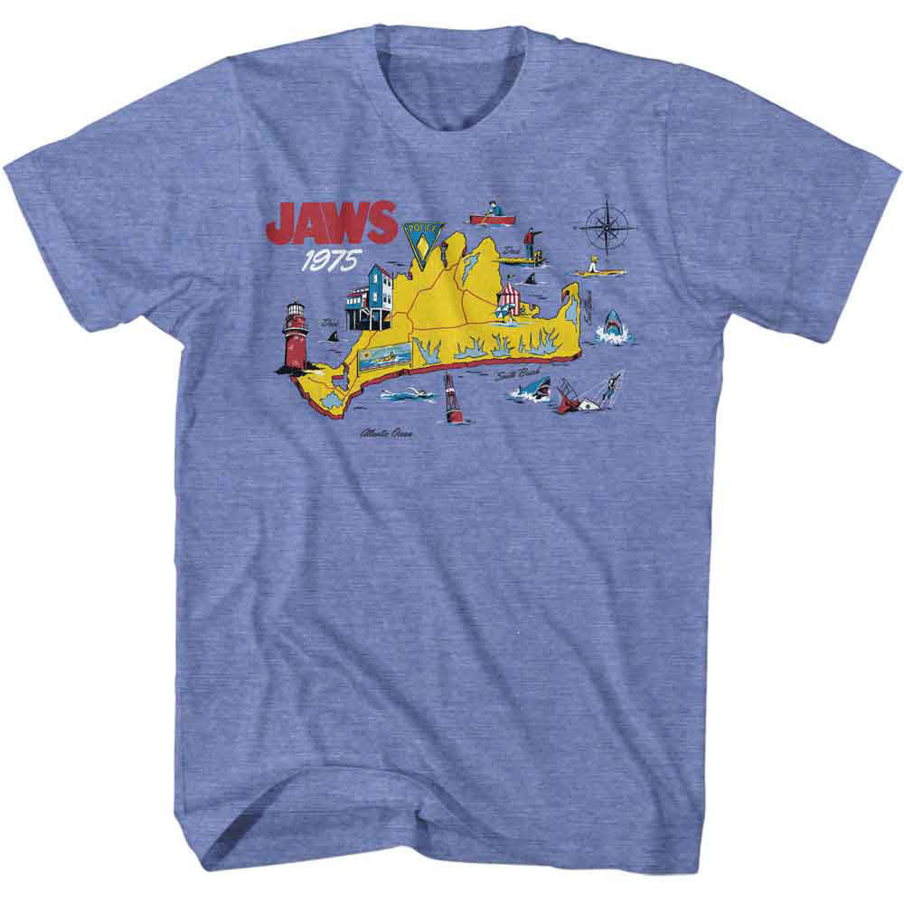 Jaws 75 Island Map T-shirt Front