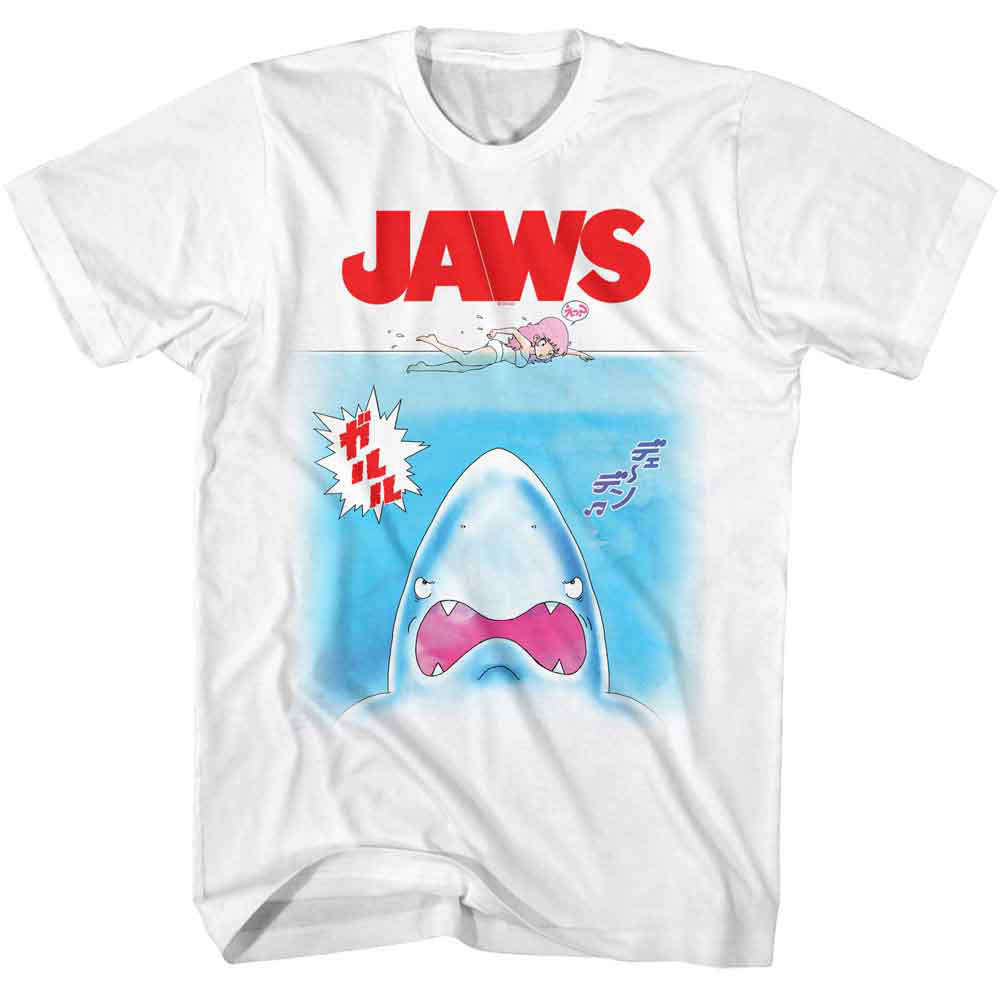 Jaws Retro Anime Style T-shirt Front