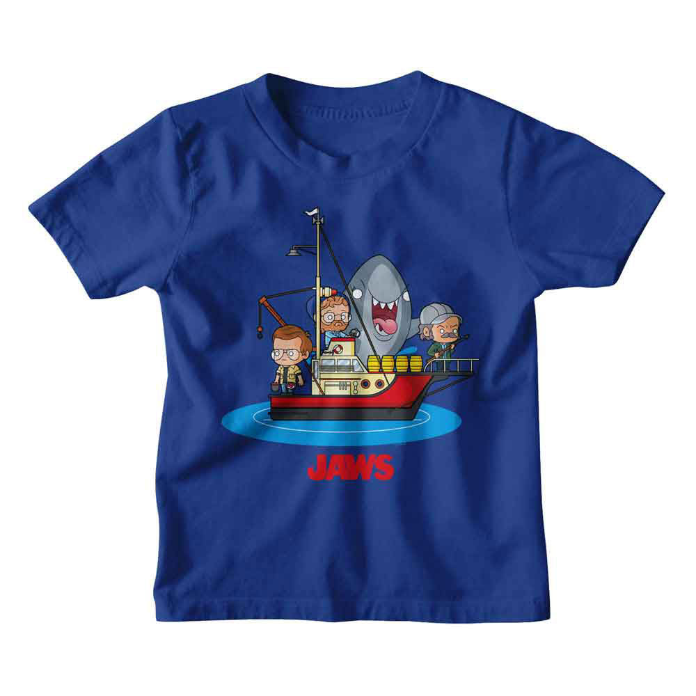 Jaws Kawaii Jaws Boat Kids Childrens T-shirt Front