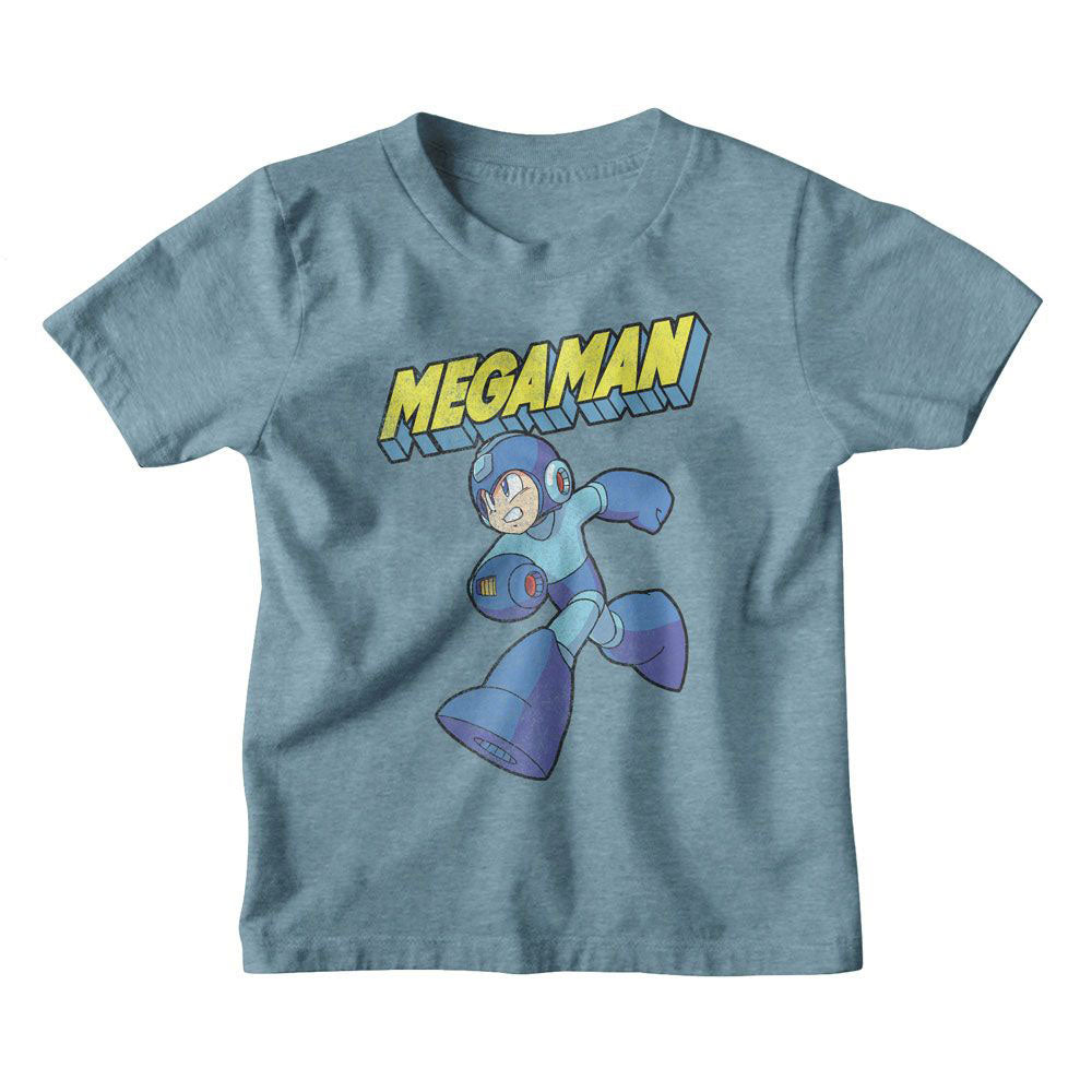 Mega Man Run Kids Childrens T-shirt Front