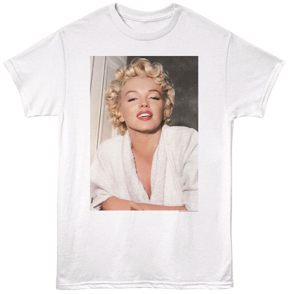 Marilyn Monroe Bathrobe Photo T-shirt Front