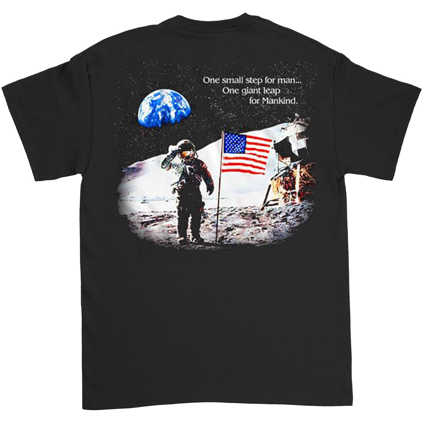 NASA Nasa Moon Landing Flag T-shirt Back