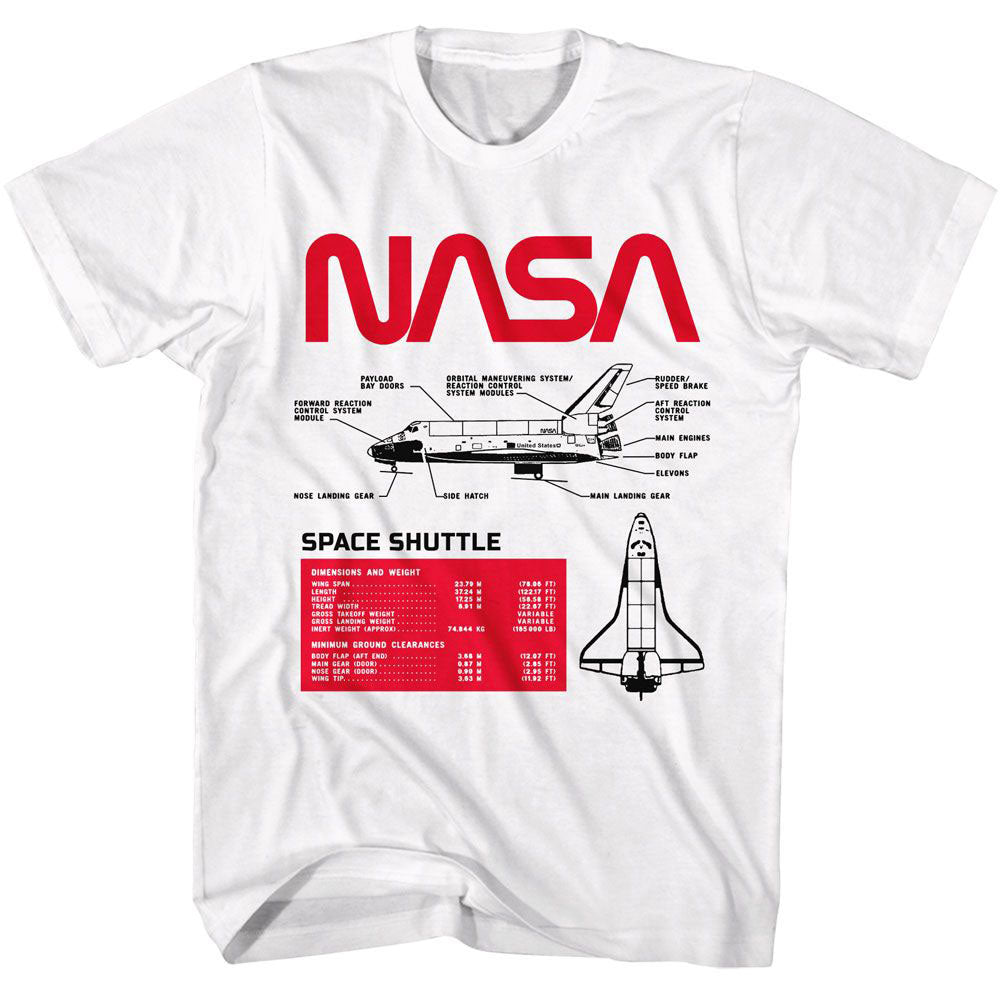 NASA Nasa Space Shuttle Specs T-shirt Front