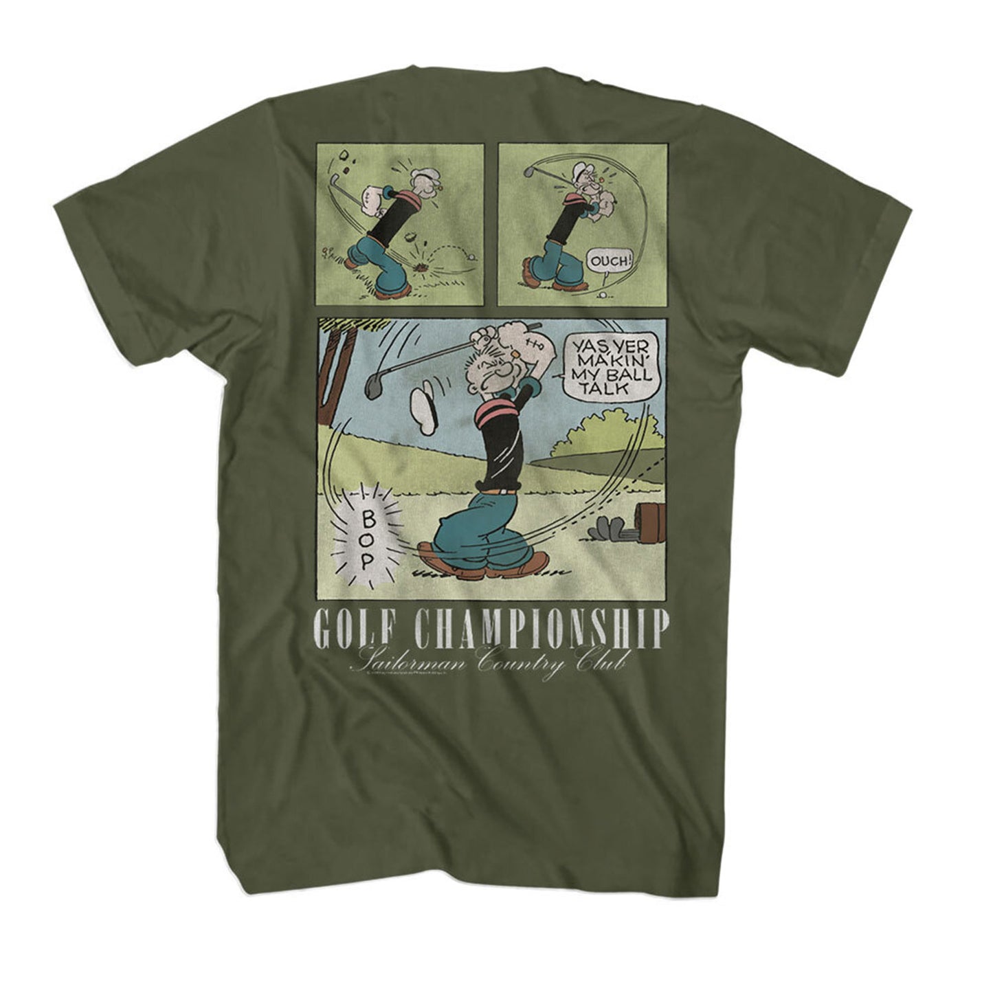 Popeye Golf Comic F B T-shirt Back