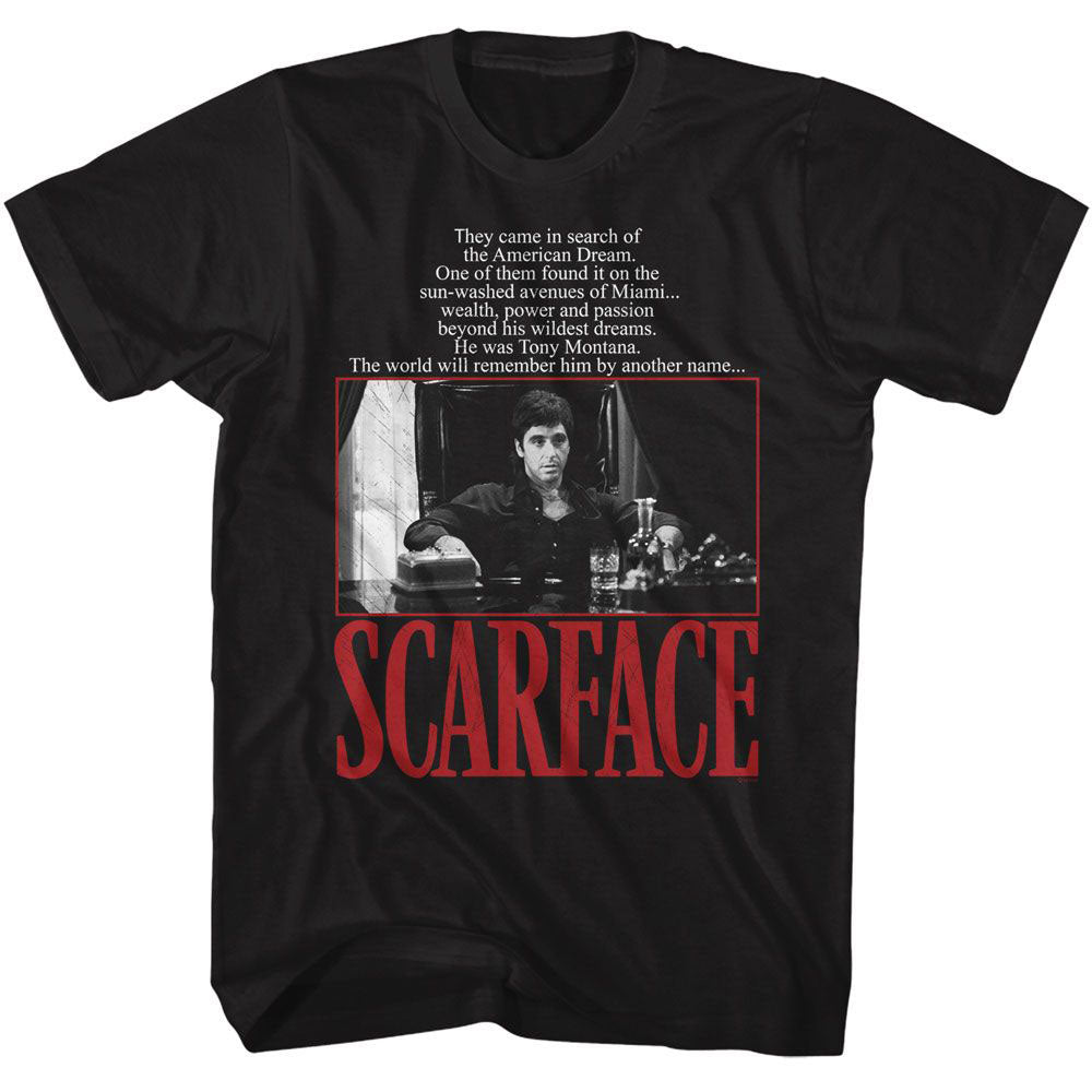 Scarface American Dream Quote T-shirt Front