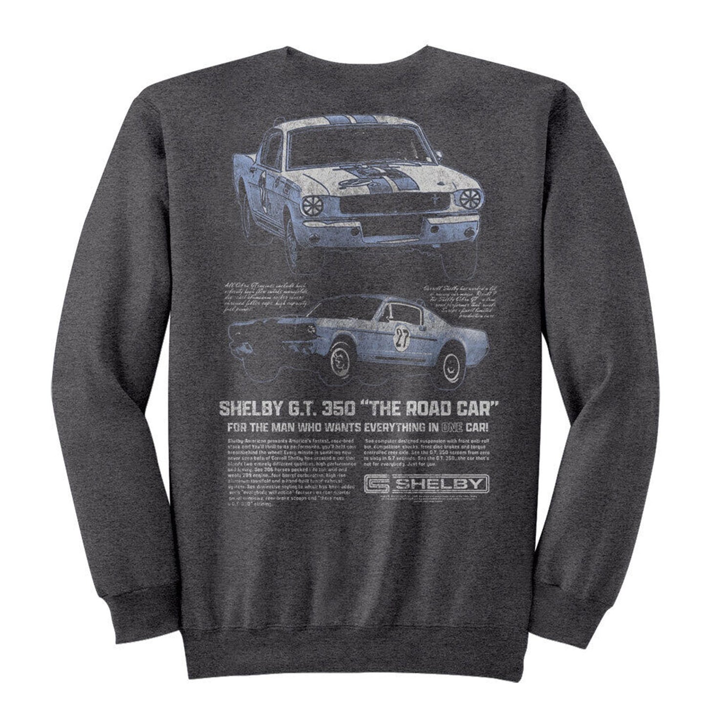 Carroll Shelby Gt 350 Two Angles F B Sweatshirt Back