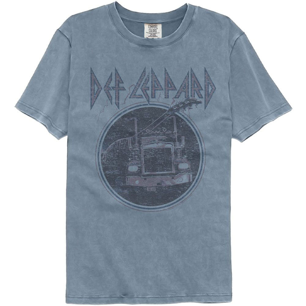 Def Leppard Pink Truck Blue Comfort Color T-shirt Front