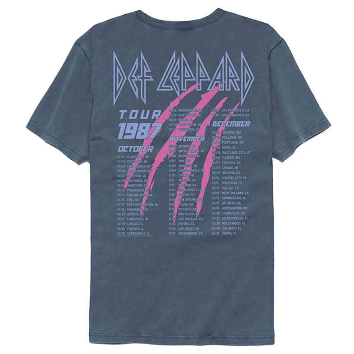 Def Leppard Hysteria Tour 1987 F B Comfort Color T-shirt Back