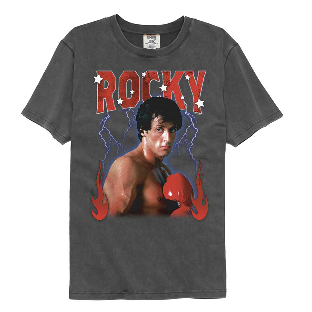 Rocky Lightning Flames Comfort Color T-shirt Front