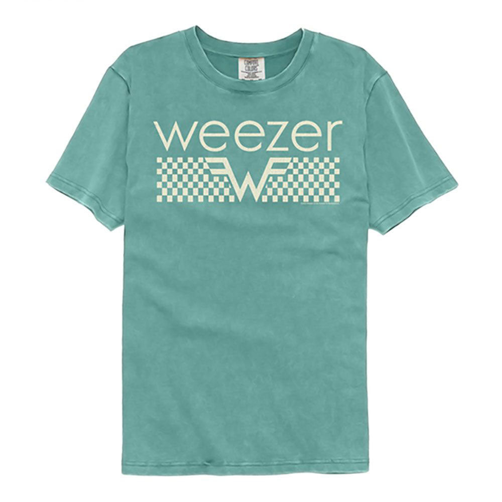 Weezer Offwhite Checkers Comfort Color T-shirt Front