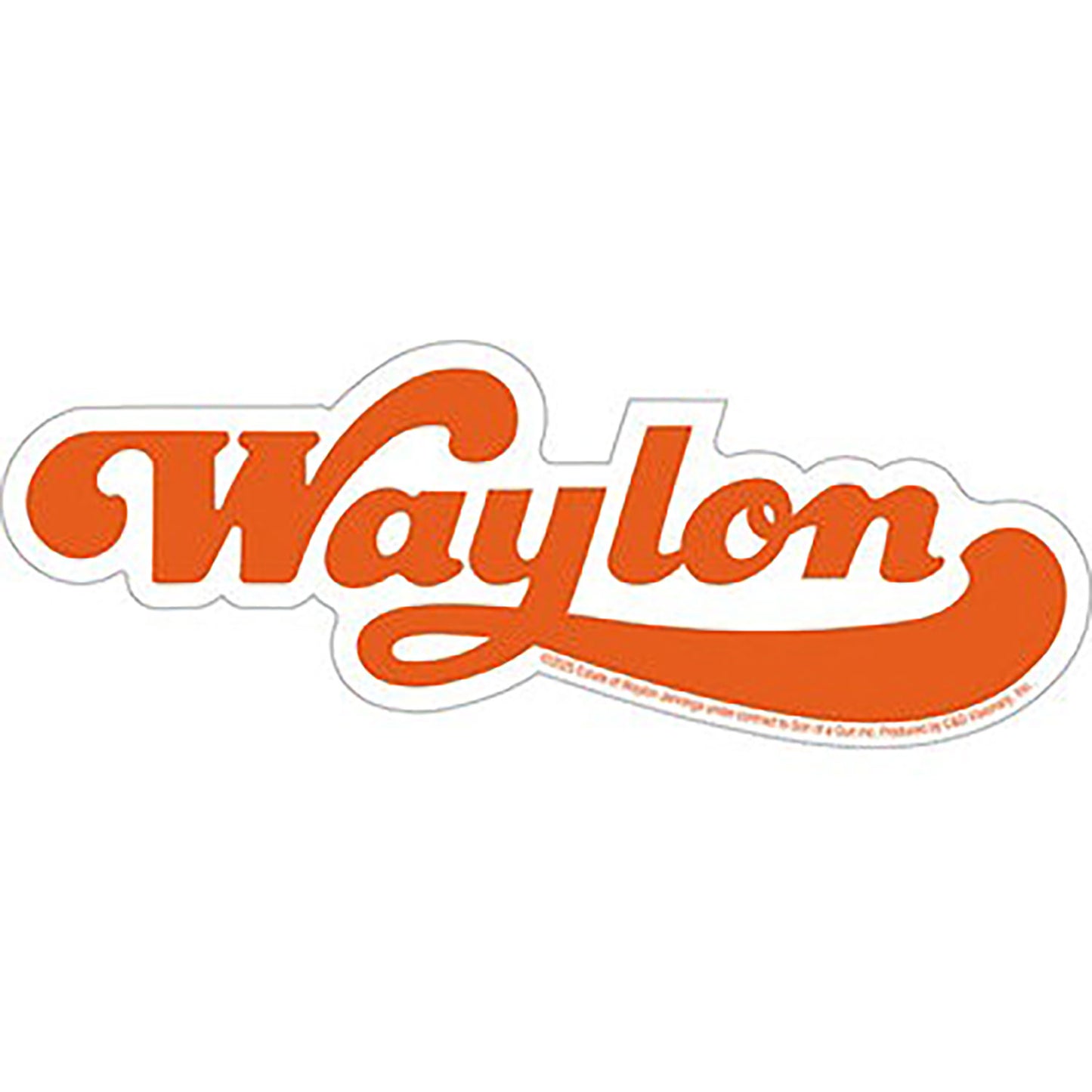 Waylon Jennings Name Logo Sticker Front