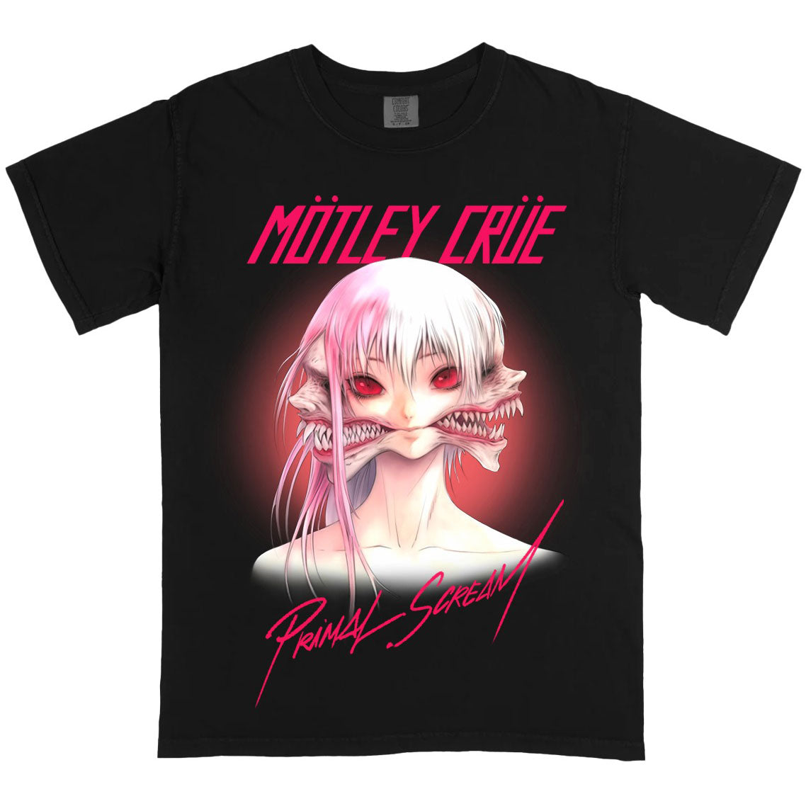 Motley Crue Primal Scream by Brando Chiesa (Black) (Rockabilia Exclusive) T-shirt Front
