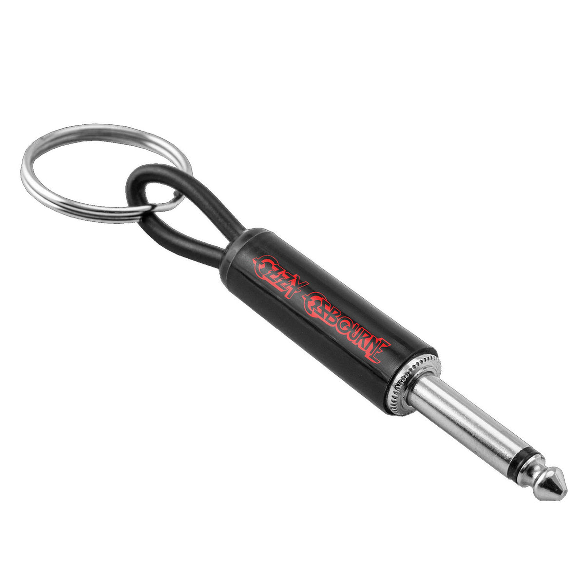 Ozzy Osbourne Red Logo Guitar Plug Plastic Key Chain Front