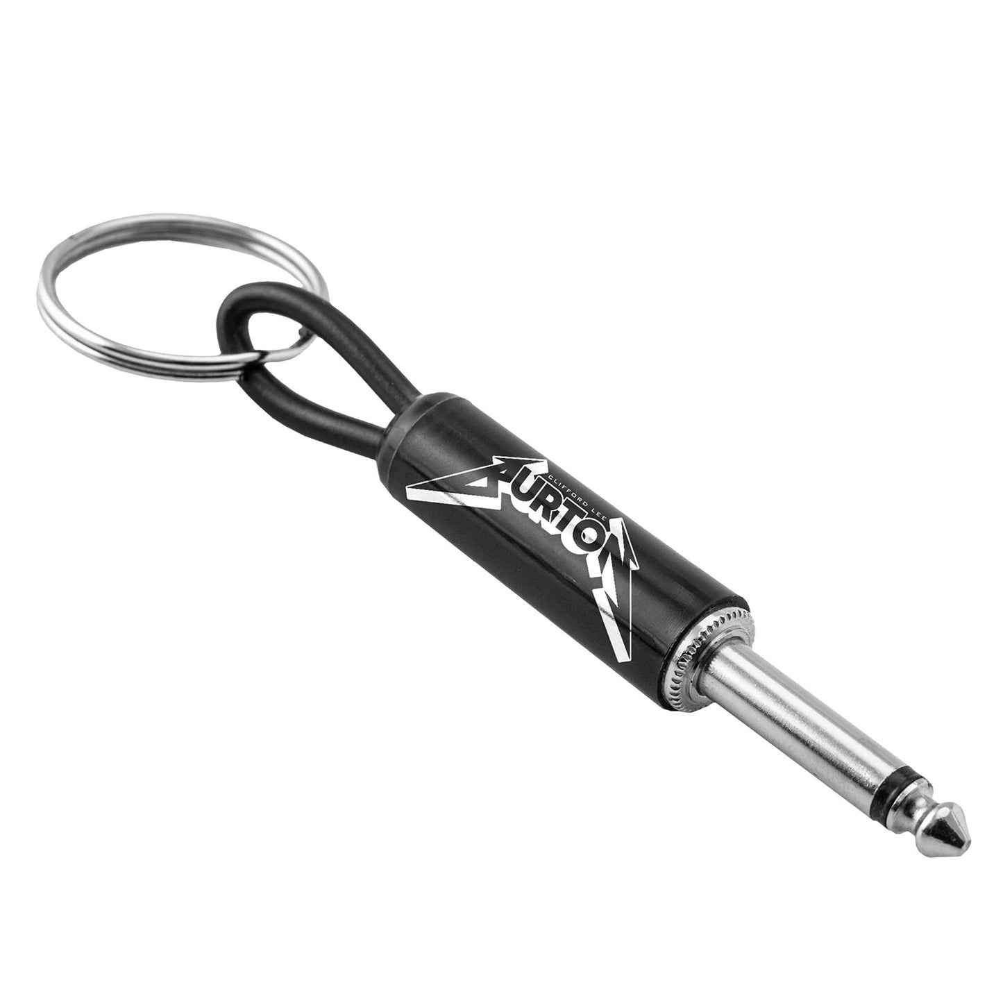Metallica Cliff Burton Logo Guitar Plug Plastic Key Chain Front