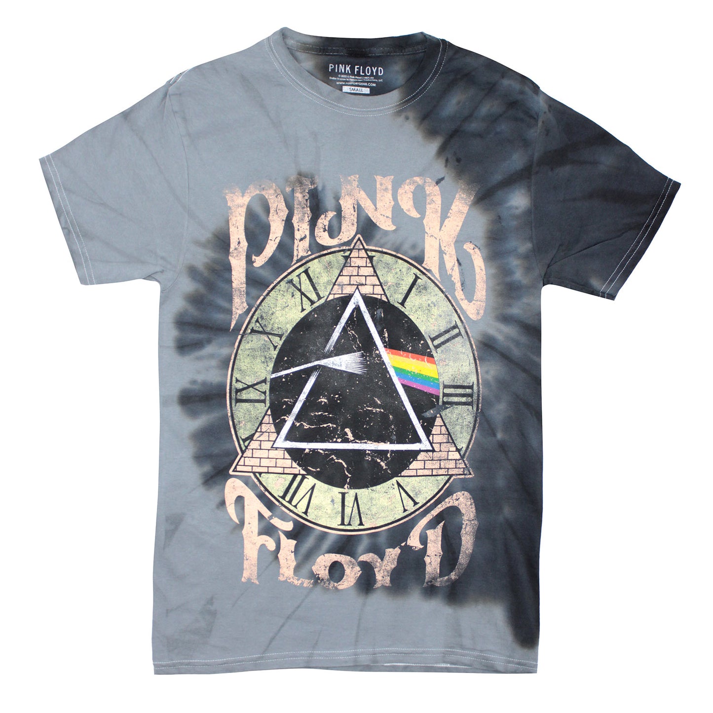 Pink Floyd Roman Numerals Tie Dye T-shirt Front