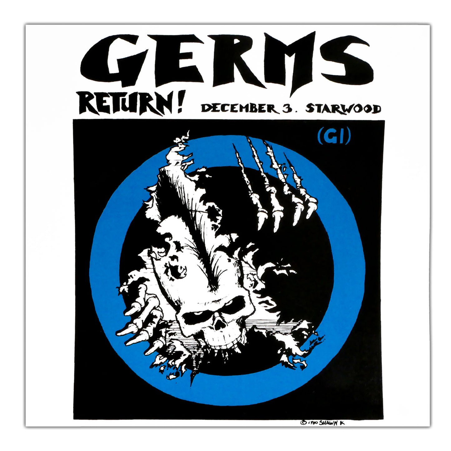 Germs Return! December 3. Starwood Sticker Front