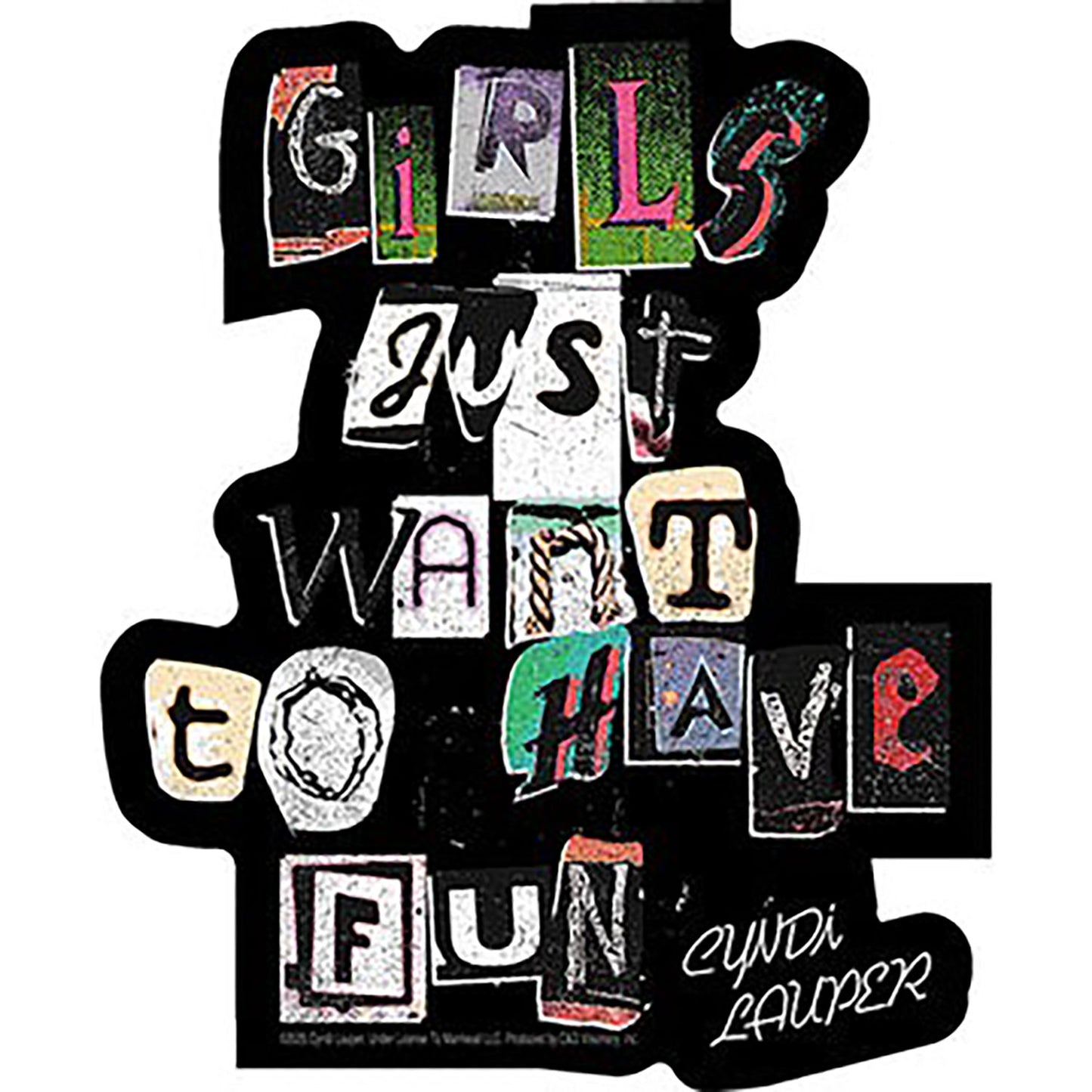 Cyndi Lauper Girls Wanna Have Fun Sticker Front