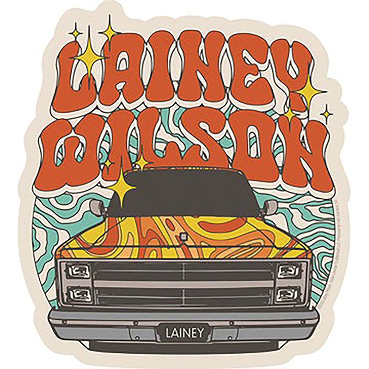 Lainey Wilson Groovy Truck Sticker Front