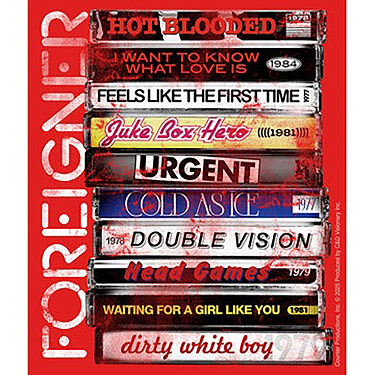Foreigner Tapes Sticker Front