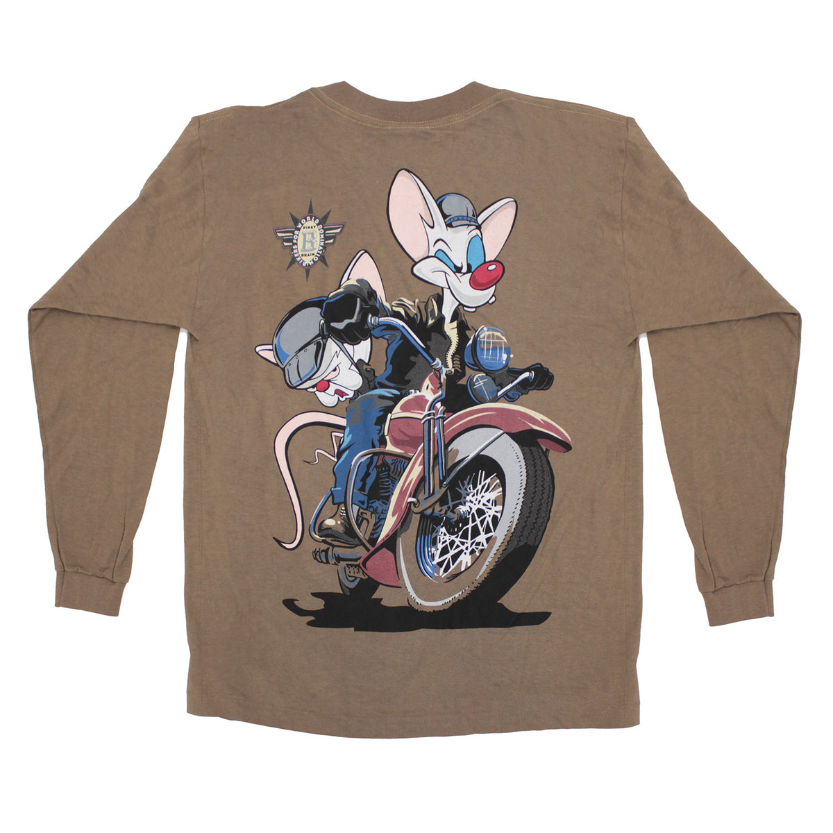 Animaniacs Pink Brain Bikers For World Domination Long Sleeve Back