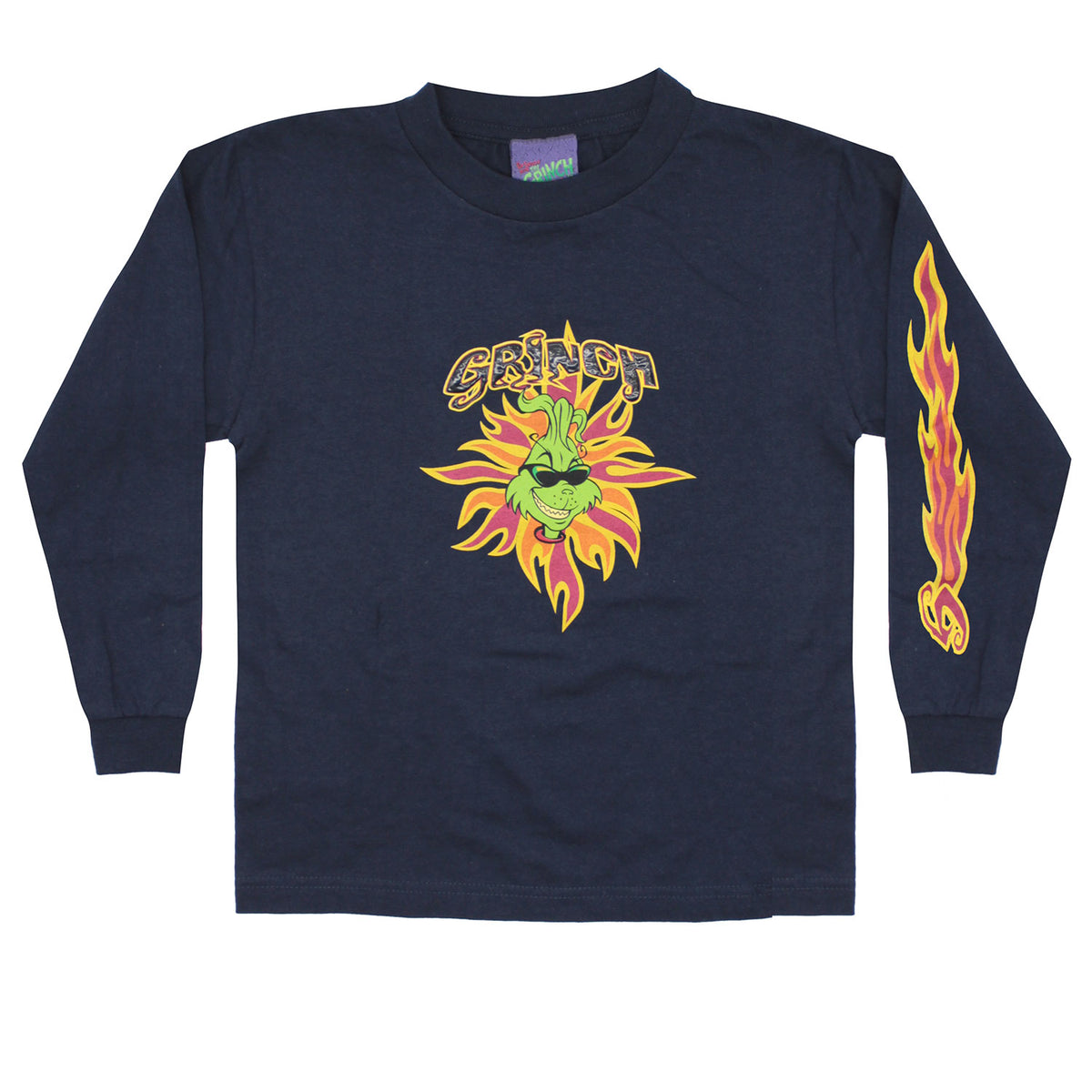 Grinch Tribal Flames Long Sleeve Front