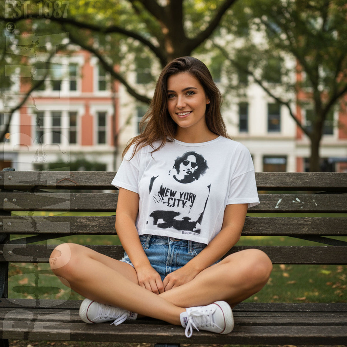 John Lennon New York City Oversized Crop Top Junior Top Alt 2