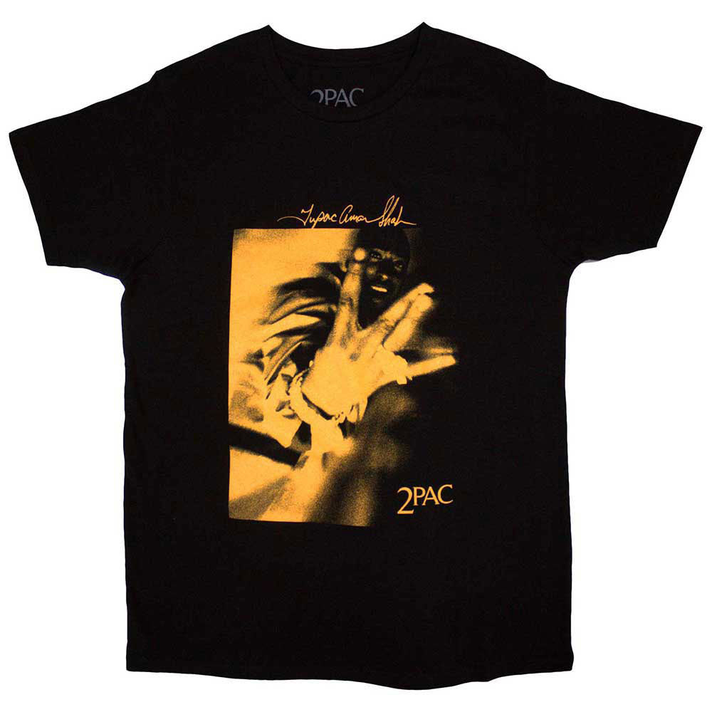 Tupac Fingers Orange Tone T-shirt Front