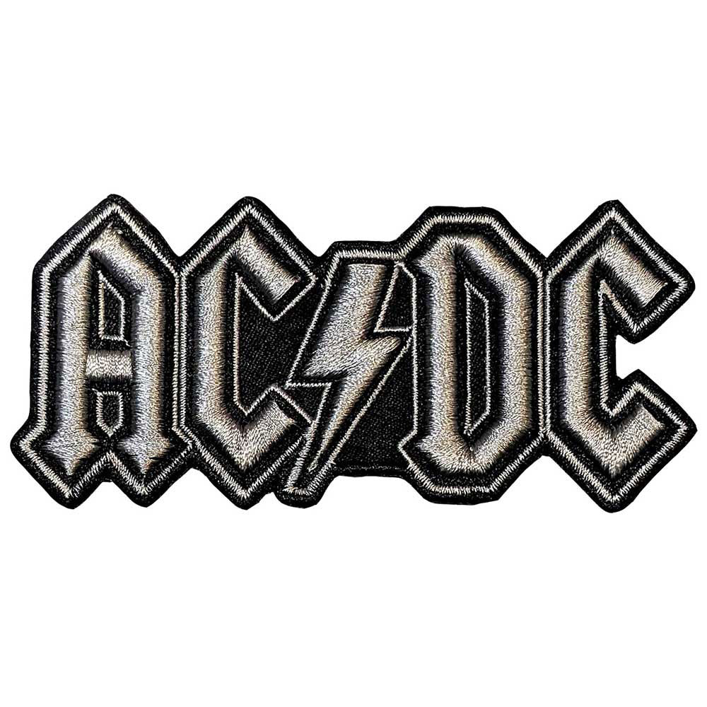 AC/DC Silver Logo Woven Patch Front