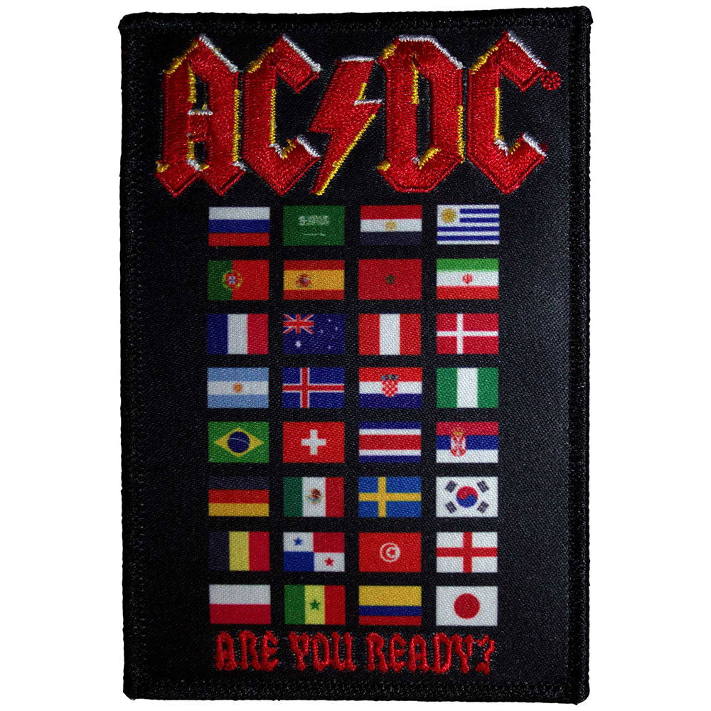 AC/DC Are You Ready? Flags Woven Patch Front
