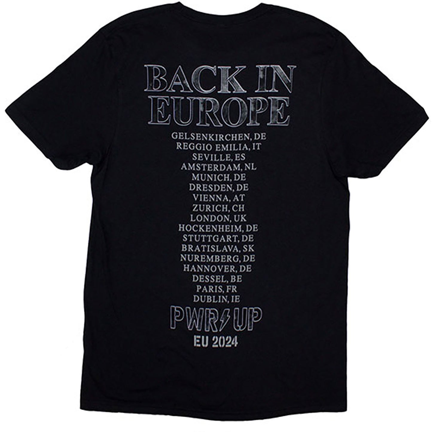 AC/DC Back In Black Pwr-up Eu Tour '24 T-shirt Back