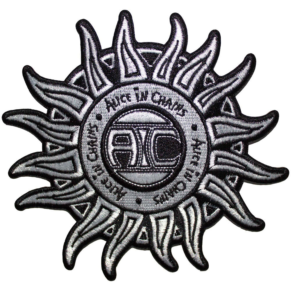 Alice In Chains Sun Logo B&w Woven Patch Front