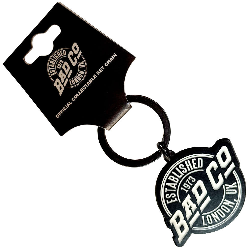 Bad Company Est. 1973 Circle Logo Metal Key Chain Front