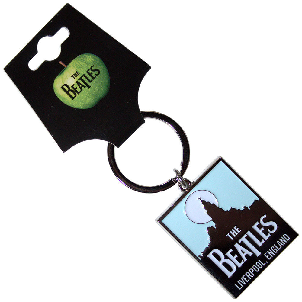 Beatles Liverpool Skyline Metal Key Chain Front