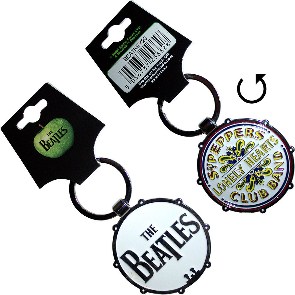 Beatles Drop T/sgt Pepper Drum Metal Key Chain Front