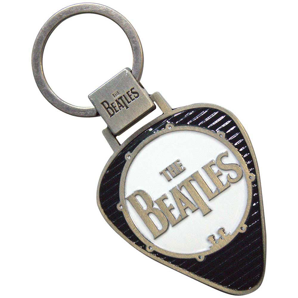 Beatles Drum Logo Plectrum Metal Key Chain Front