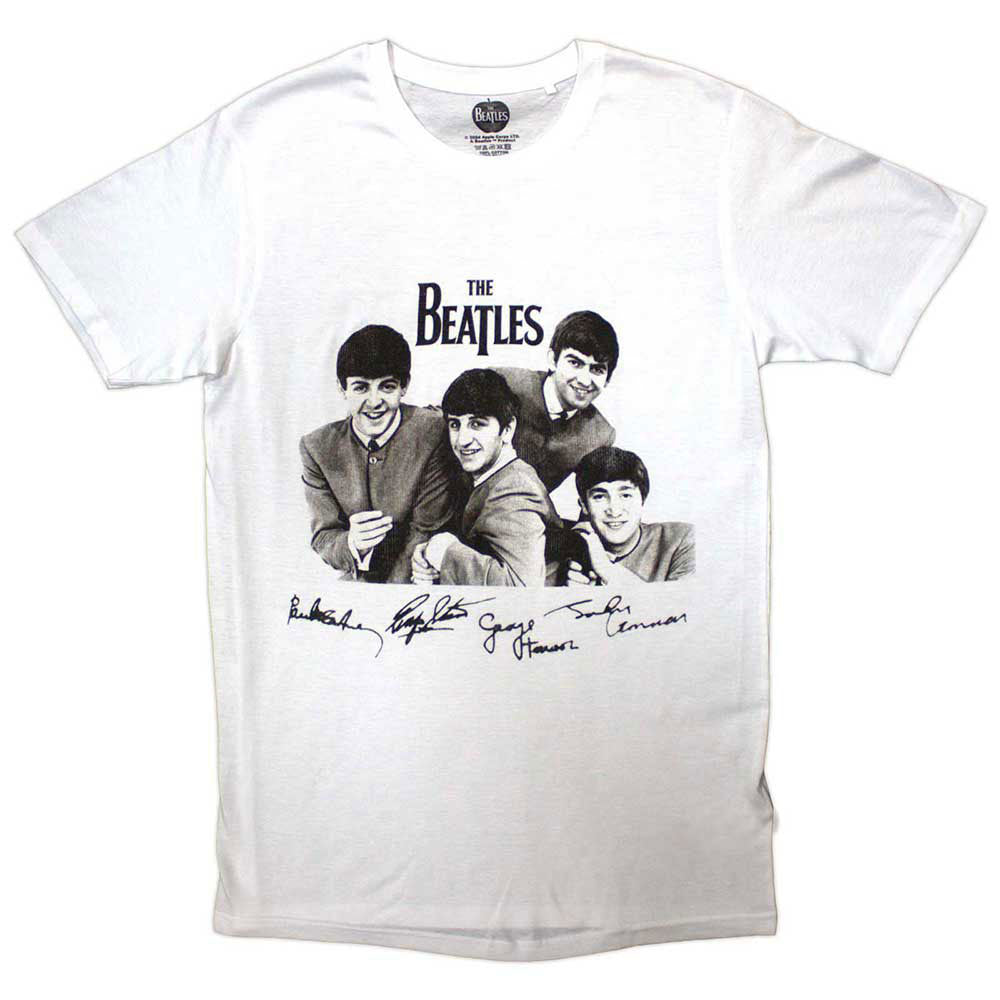 Beatles Mop Tops & Signatures T-shirt Front