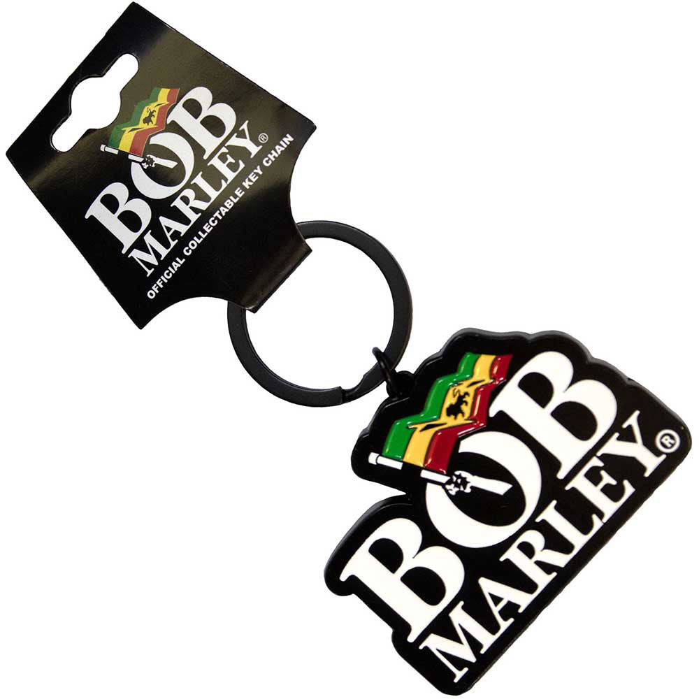 Bob Marley Logo Metal Key Chain Front