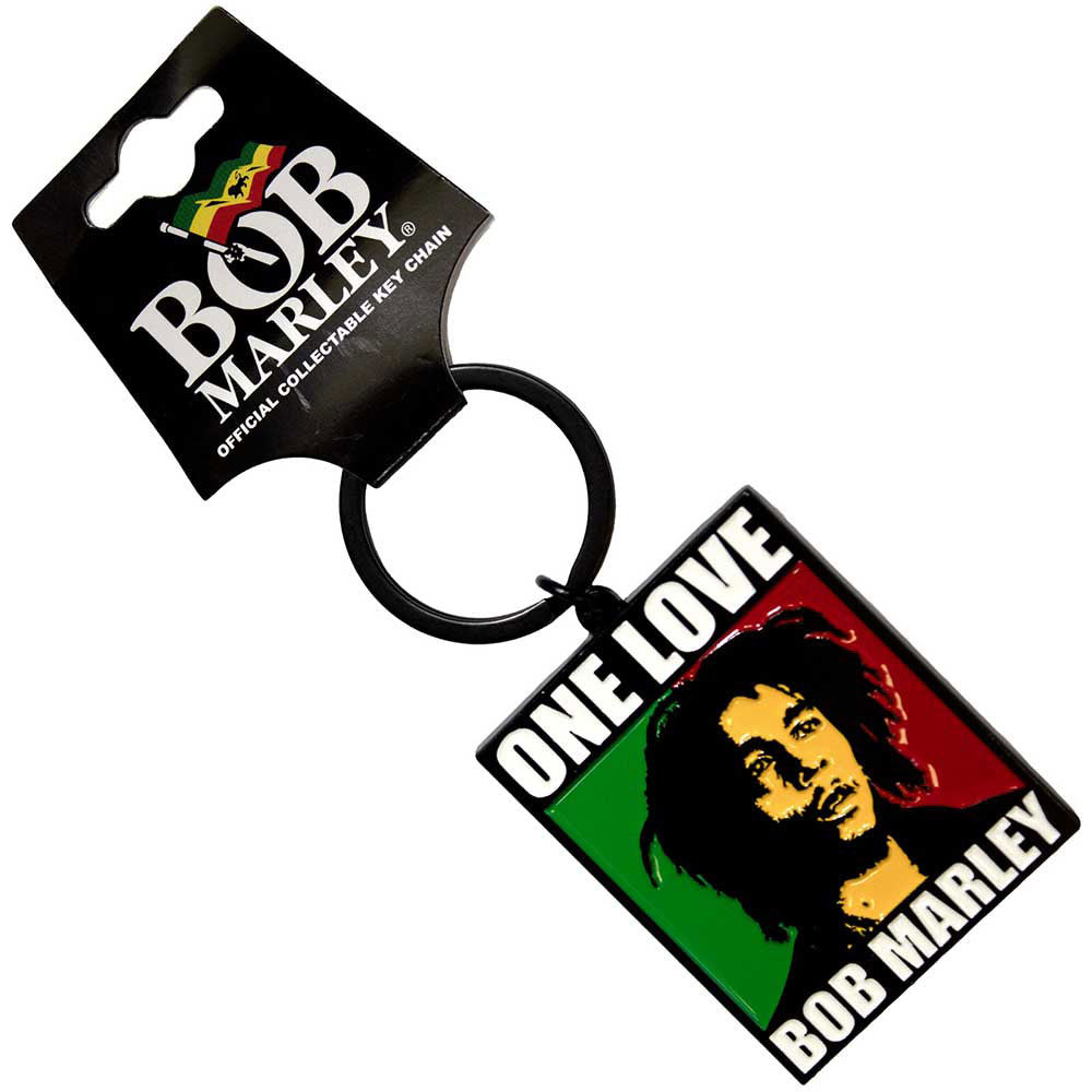 Bob Marley One Love Metal Key Chain Front