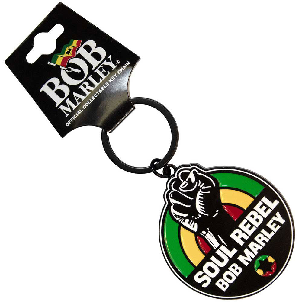 Bob Marley Soul Rebel Metal Key Chain Front