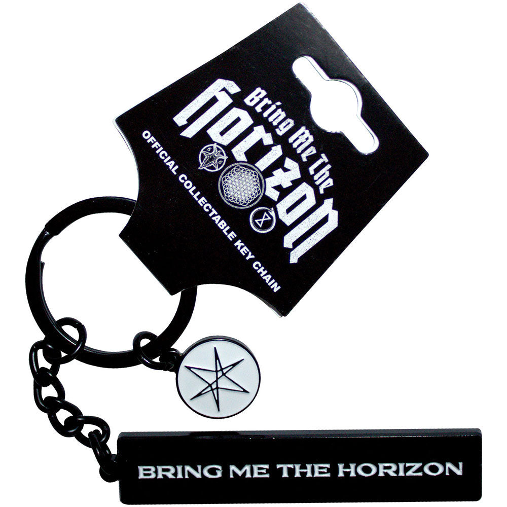 Bring Me The Horizon Text Logo 6-point Star Charm Metal Key Chain Front