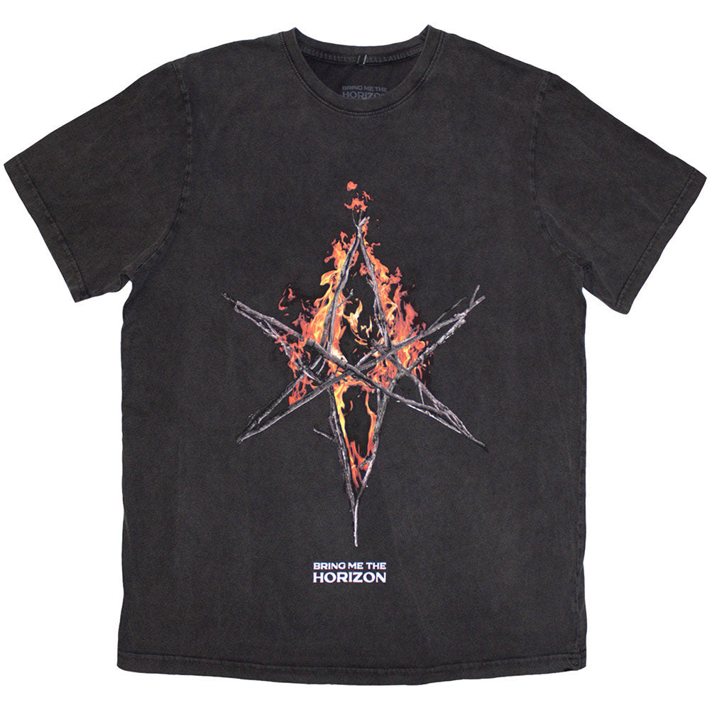 Bring Me The Horizon Flame Hex & Text Logo T-shirt Front
