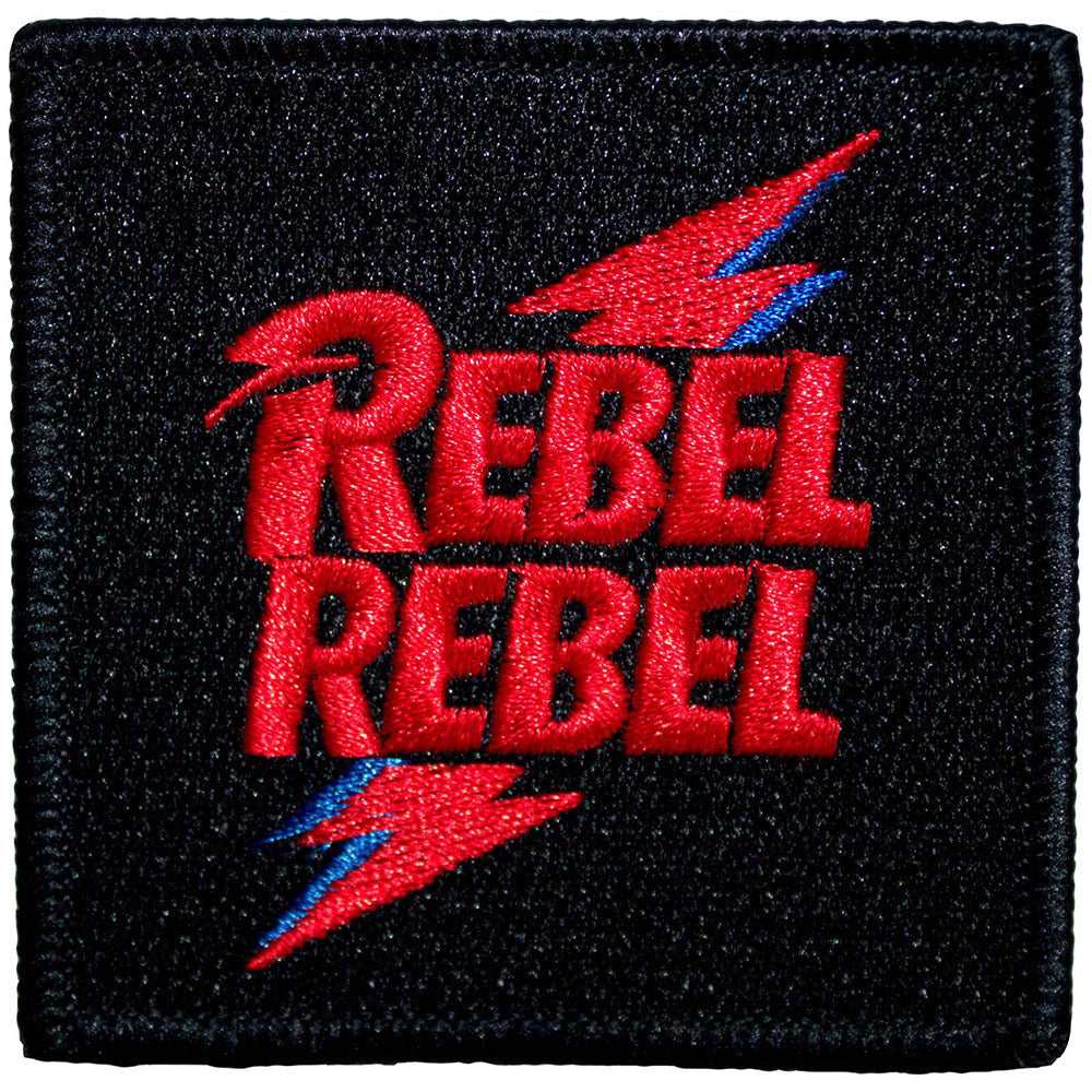 David Bowie Rebel Rebel Pink & Blue Woven Patch Front