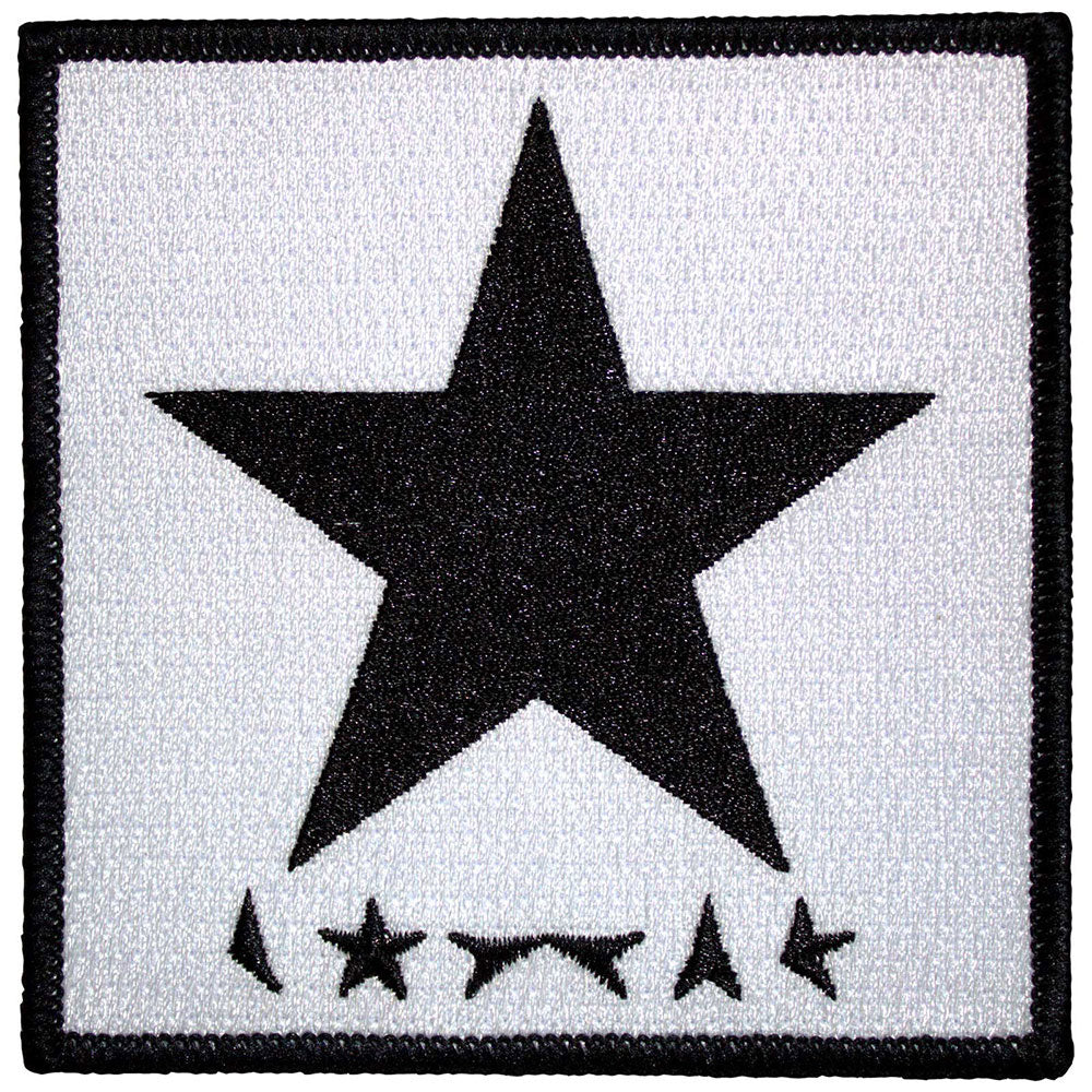 David Bowie Blackstar On White Woven Patch Front