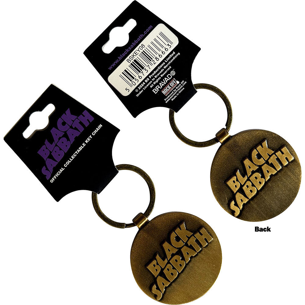 Black Sabbath 3d Wavy Logo Metal Key Chain Front