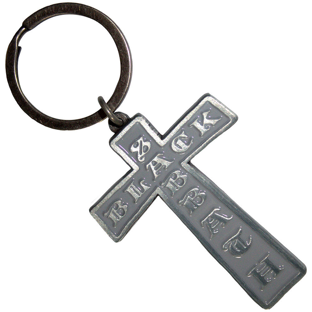 Black Sabbath Cross Metal Key Chain Front
